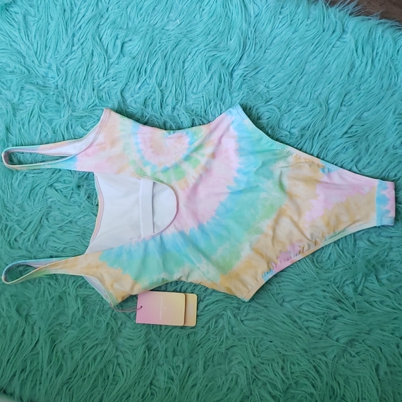 NWT Stoney Clover Lane Tie Dye High Cut Cheeky One Piece SwimSuit - Picture 4 of 8